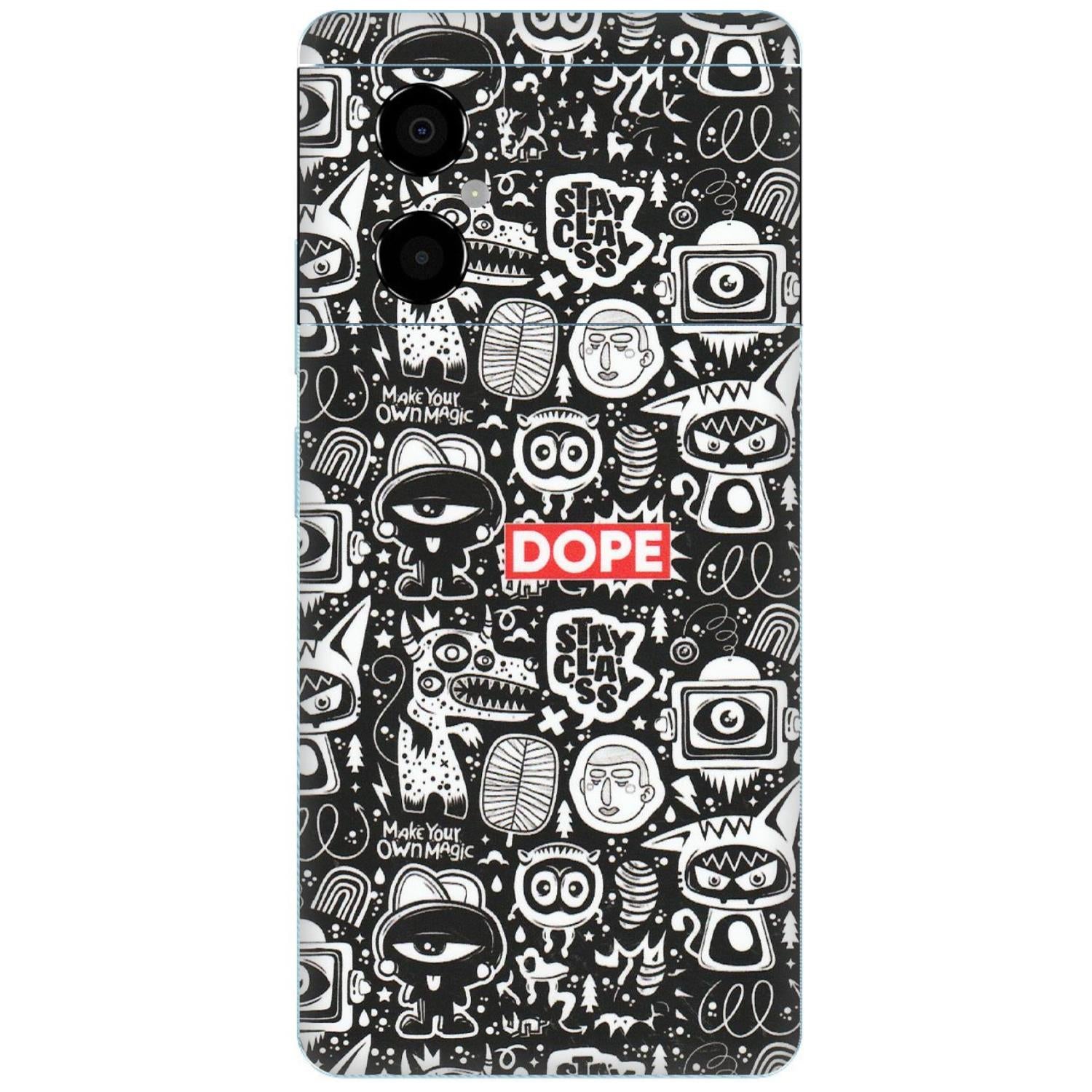 POCO Phone Skins (All Models) - Dope Stay Classy Black Doodles - Matte Finish (M-126) Poco M4 (5G)