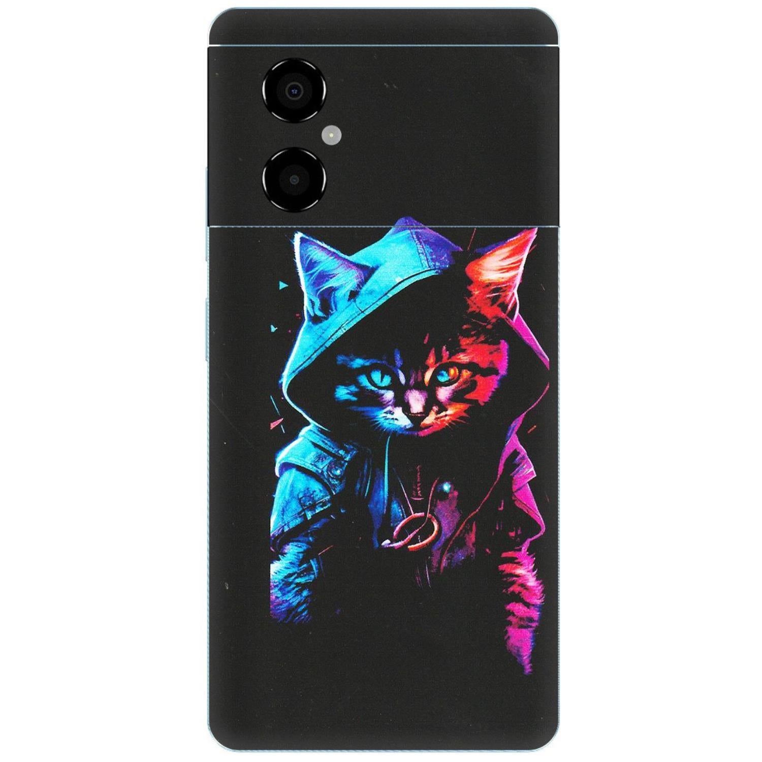 POCO Phone Skins (All Models) - Cyberpunk Cat - Matte Finish (M-45) Poco M4 (5G)