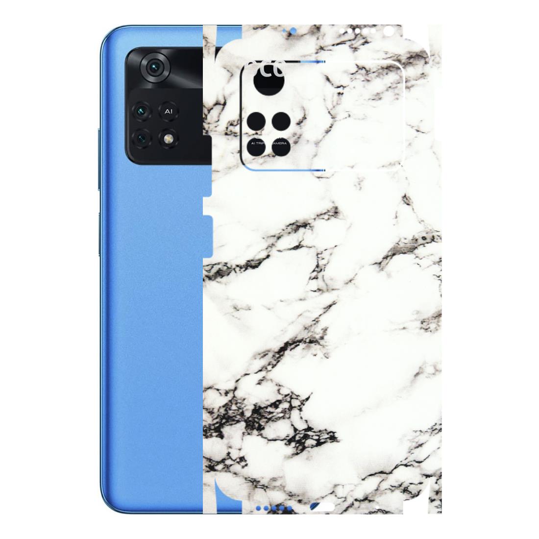 POCO Phone Skins (All Models) - Black and White Marble Texture - 3D Embossed Finish (L-124) Poco M4 PRO 4G