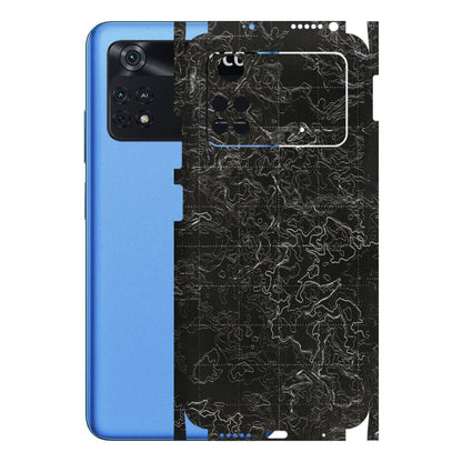POCO Phone Skins (All Models) - Black map Texture - 3D Embossed Finish (L-201) Poco M4 PRO 4G
