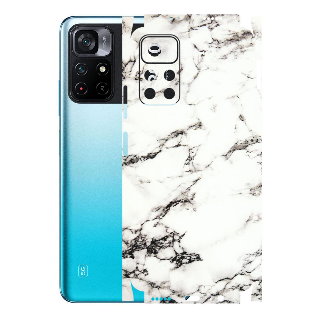 POCO Phone Skins (All Models) - Black and White Marble Texture - 3D Embossed Finish (L-124) Poco M4 PRO 5G