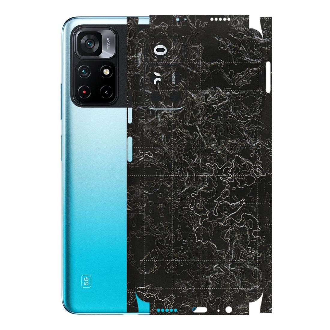 POCO Phone Skins (All Models) - Black map Texture - 3D Embossed Finish (L-201) Poco M4 PRO 5G
