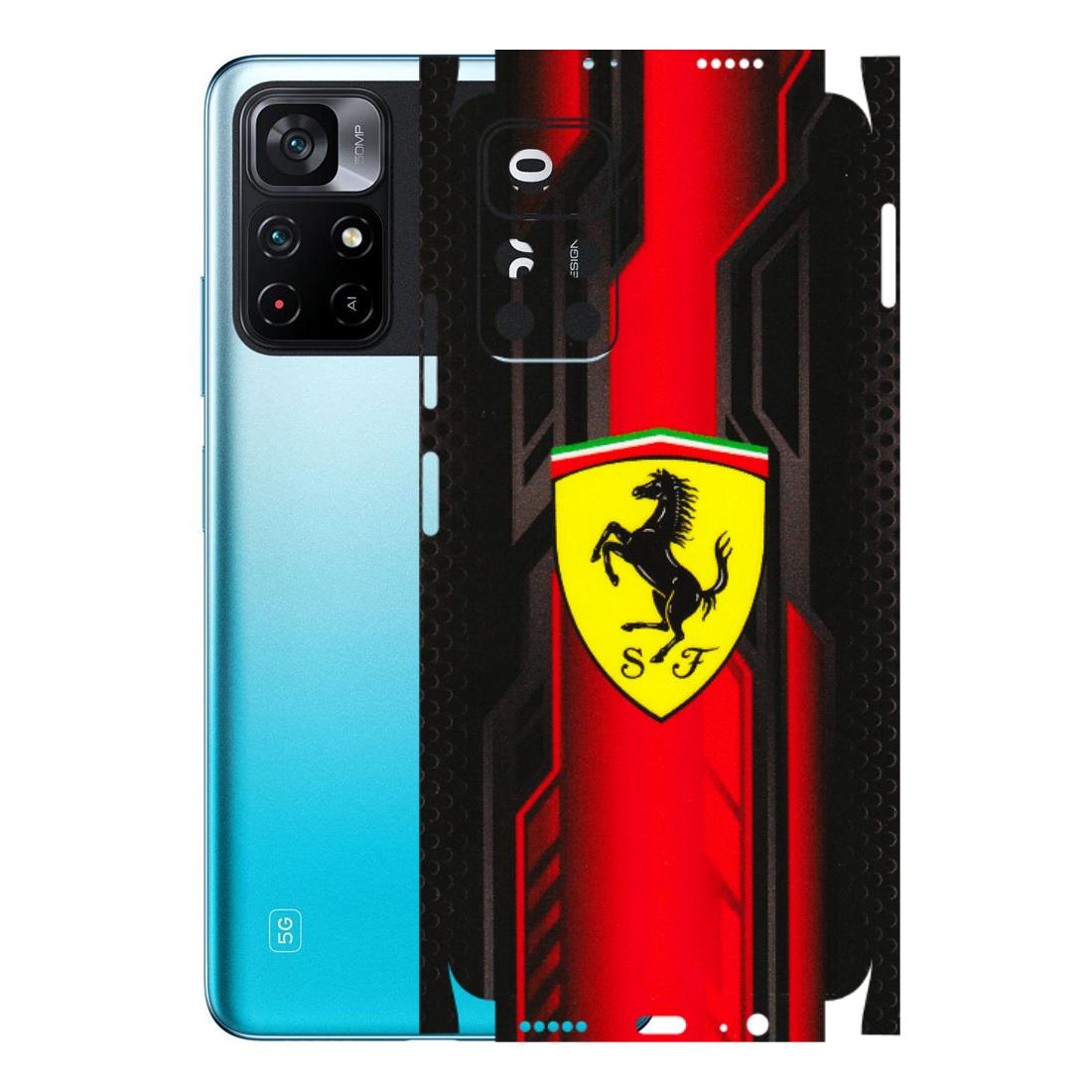 POCO Phone Skins (All Models) - Black Ferrari Logo - 3D Embossed Finish (L-253) Poco M4 PRO 5G