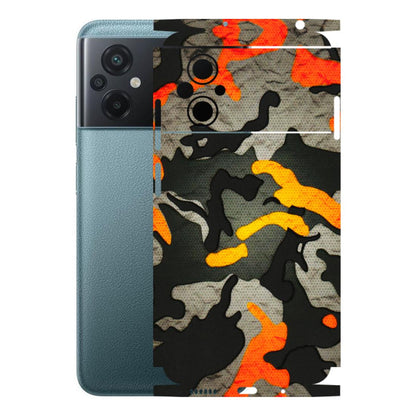 POCO Phone Skins (All Models) - Orange Camouflage - 3D Embossed Finish (L-204) Poco M5