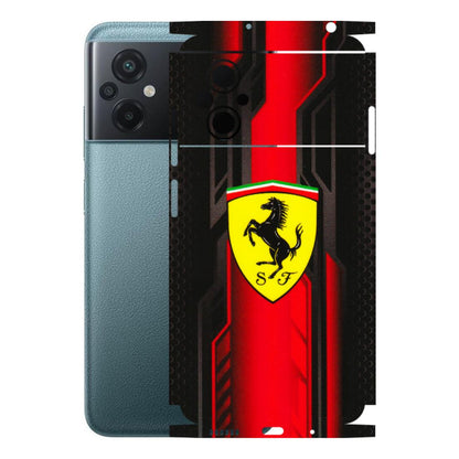 POCO Phone Skins (All Models) - Black Ferrari Logo - 3D Embossed Finish (L-253) Poco M5