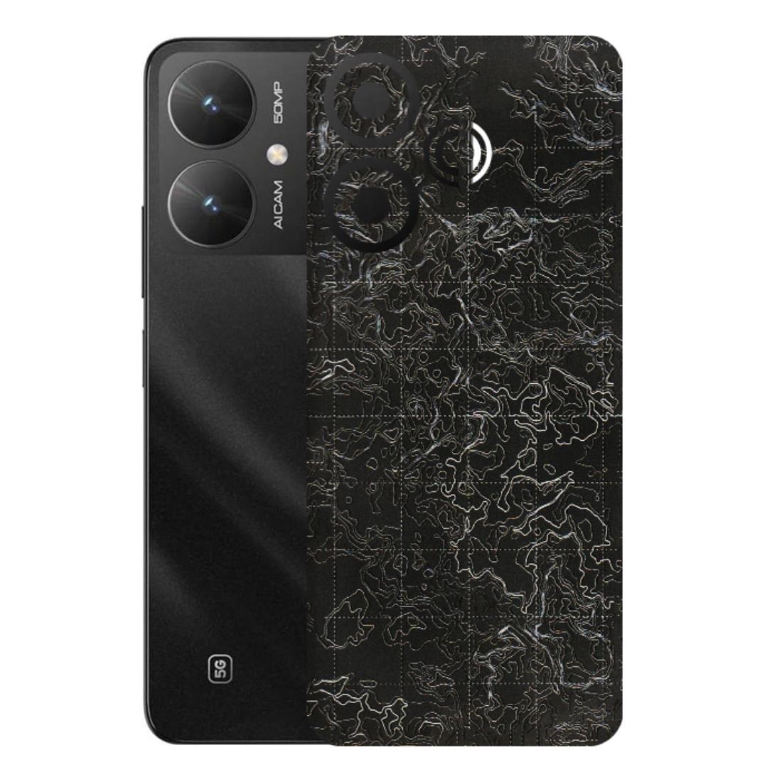 POCO Phone Skins (All Models) - Black map Texture - 3D Embossed Finish (L-201) Poco M6