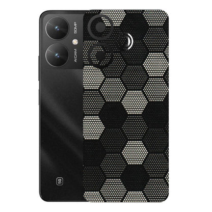POCO Phone Skins (All Models) - Black & White Dotted Honeycomb Texture - 3D Embossed Finish (L-202) Poco M6