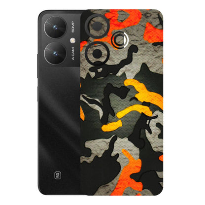 POCO Phone Skins (All Models) - Orange Camouflage - 3D Embossed Finish (L-204) Poco M6