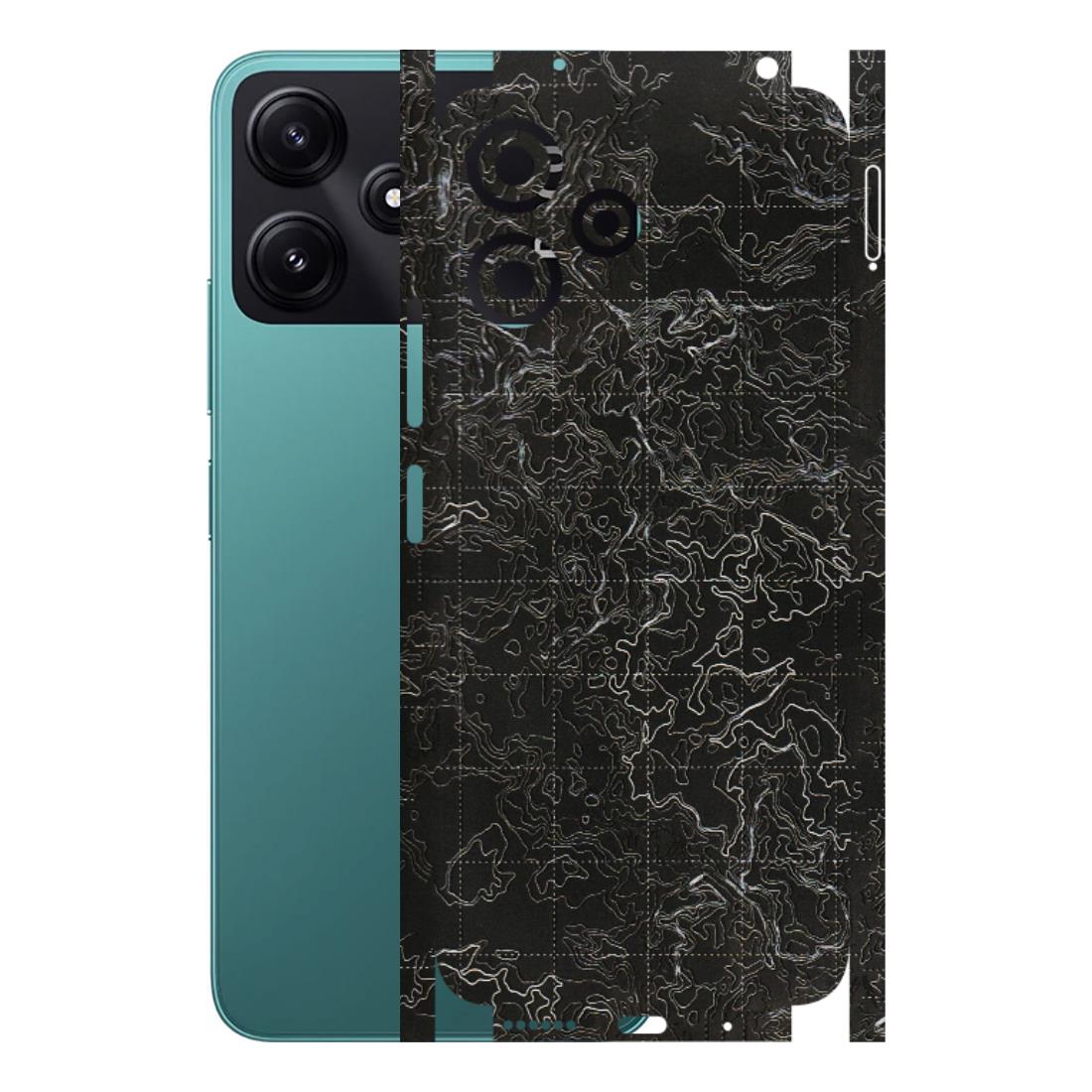 POCO Phone Skins (All Models) - Black map Texture - 3D Embossed Finish (L-201) Poco M6 PRO 5G