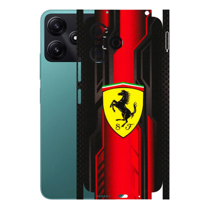 POCO Phone Skins (All Models) - Black Ferrari Logo - 3D Embossed Finish (L-253) Poco M6 PRO 5G