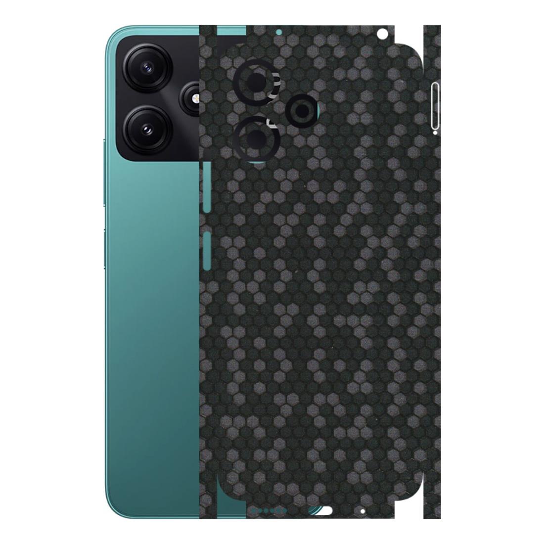 POCO Phone Skins (All Models) - Black Grey Honeycomb Sober - 3D Embossed Finish (L-85) Poco M6 PRO 5G
