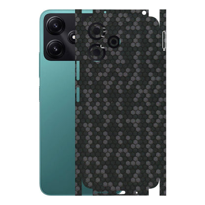 POCO Phone Skins (All Models) - Black Grey Honeycomb Sober - 3D Embossed Finish (L-85) Poco M6 PRO 5G