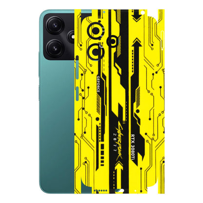 POCO Phone Skins (All Models) - Yellow Cyberpunk - 3D Embossed Finish (L-93) Poco M6 PRO 5G