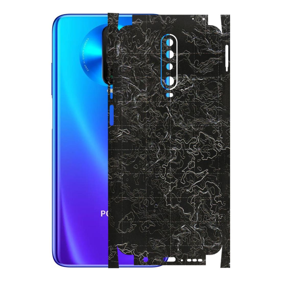 POCO Phone Skins (All Models) - Black map Texture - 3D Embossed Finish (L-201) Poco X2