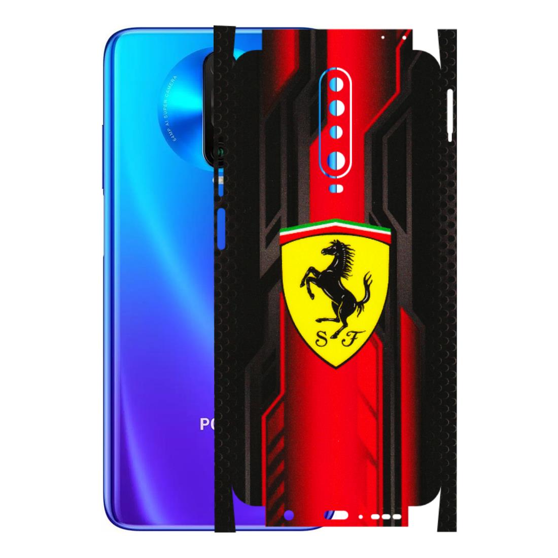 POCO Phone Skins (All Models) - Black Ferrari Logo - 3D Embossed Finish (L-253) Poco X2