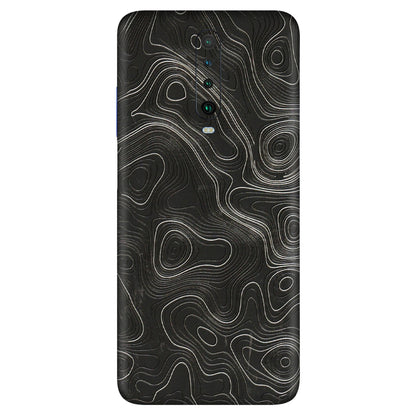 POCO Phone Skins (All Models) - Abstract White Line Map - 3D Embossed Finish (L-269) Poco X2