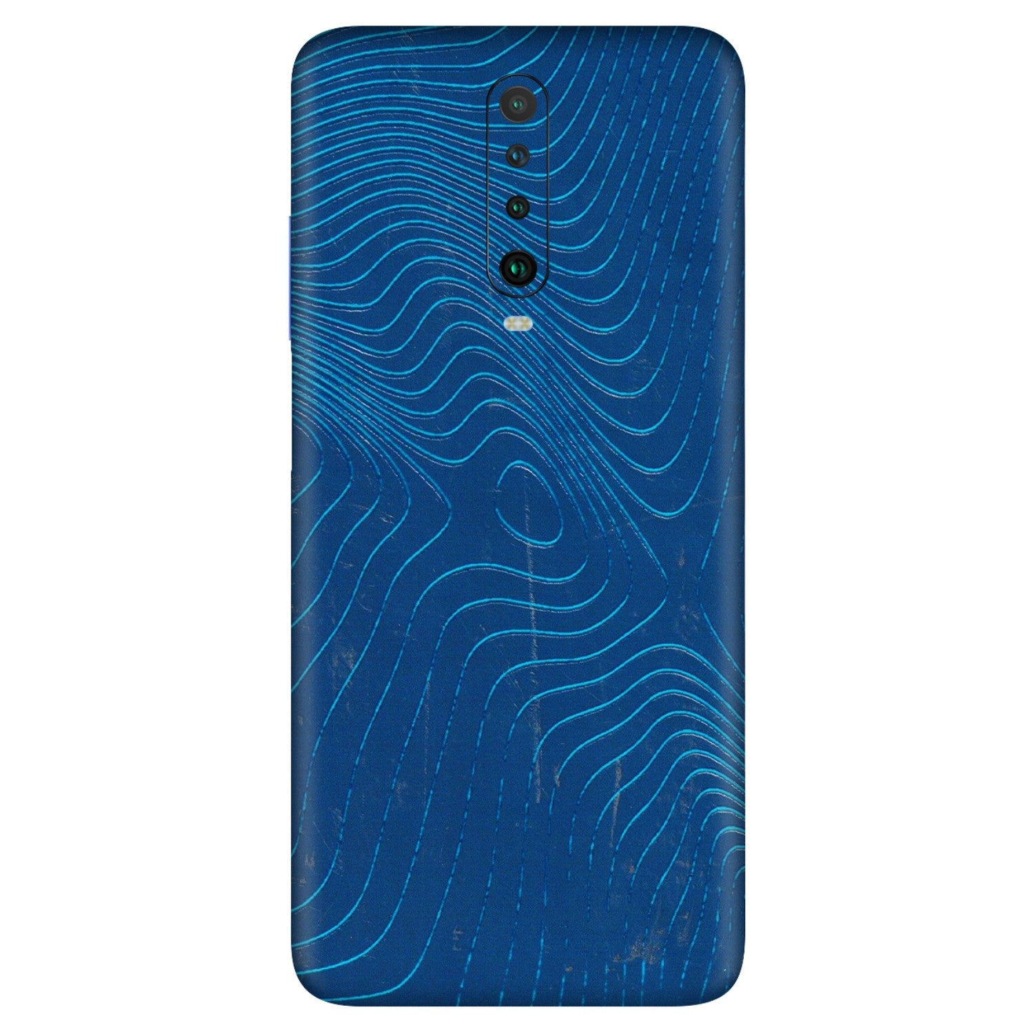 POCO Phone Skins (All Models) - Abstract Blue Line Map - 3D Embossed Finish (L-272) Poco X2