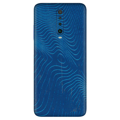 POCO Phone Skins (All Models) - Abstract Blue Line Map - 3D Embossed Finish (L-272) Poco X2