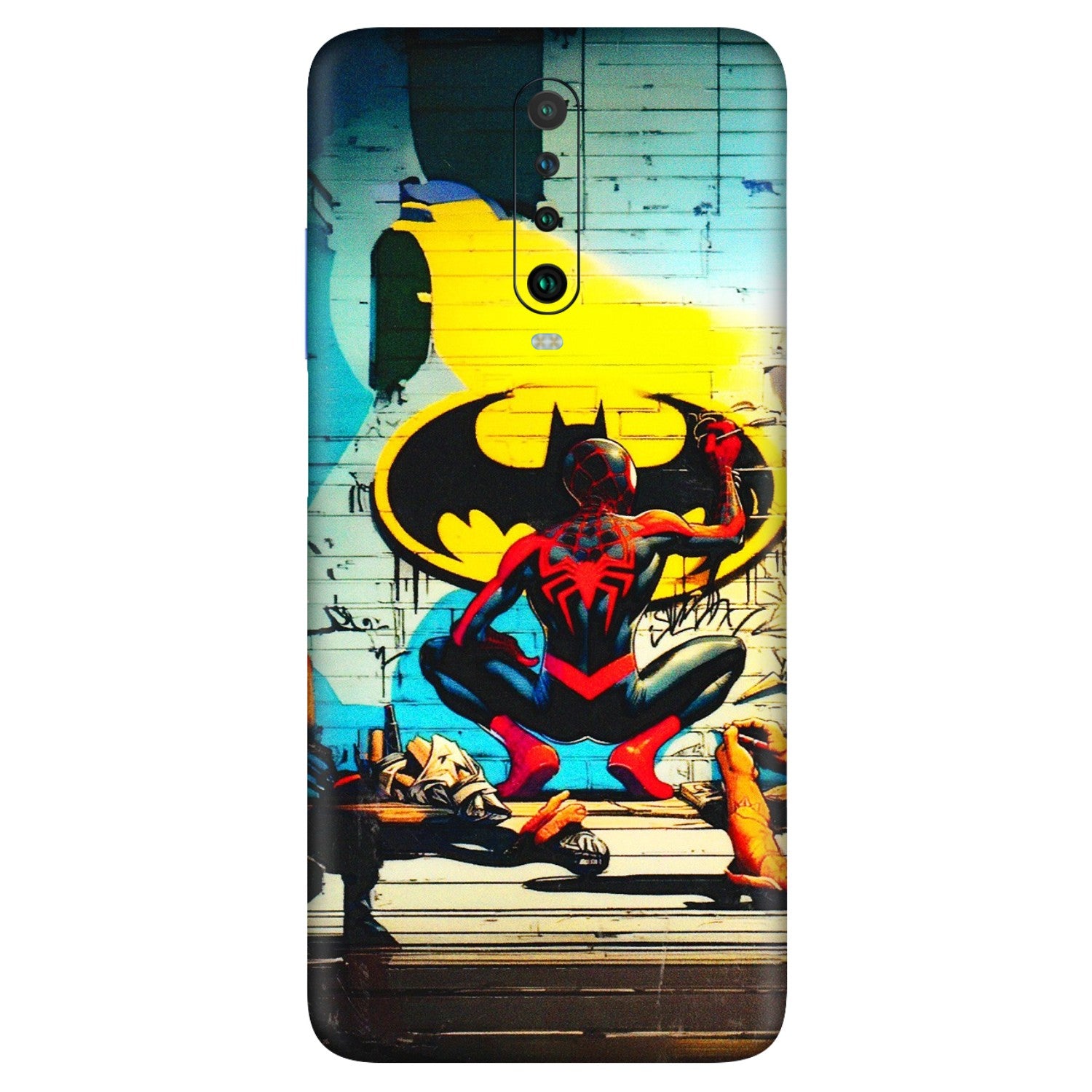 POCO Phone Skins (All Models) - New Spiderman Bat Logo - 3D Embossed Finish (L-309) Poco X2