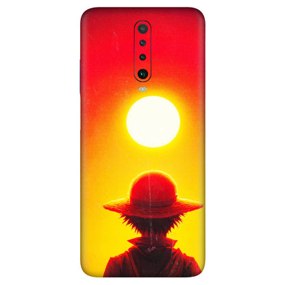 POCO Phone Skins (All Models) - Cool Sunset With Monkey D.Luffy Anime - 3D Embossed Finish (L-329) Poco X2