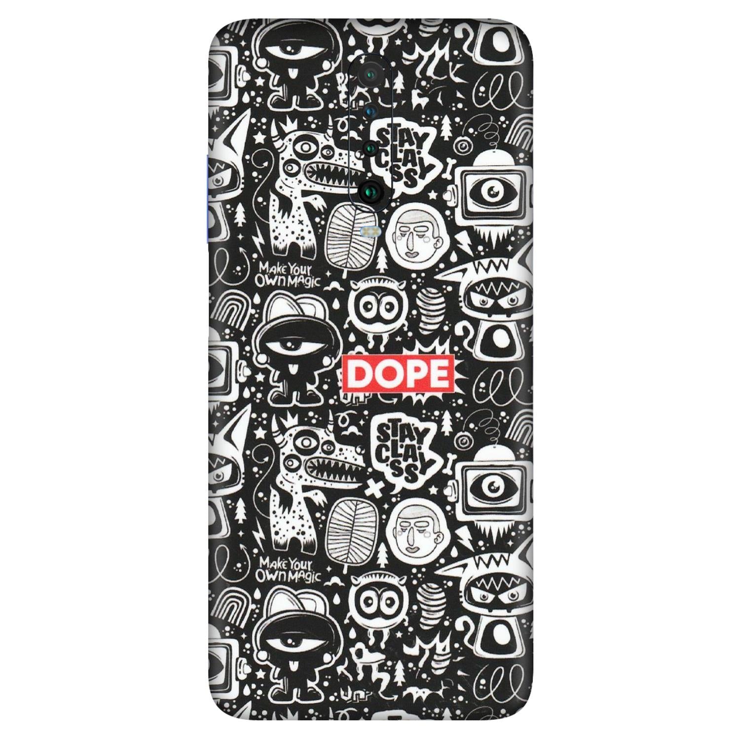 POCO Phone Skins (All Models) - Dope Stay Classy Black Doodles - Matte Finish (M-126) Poco X2
