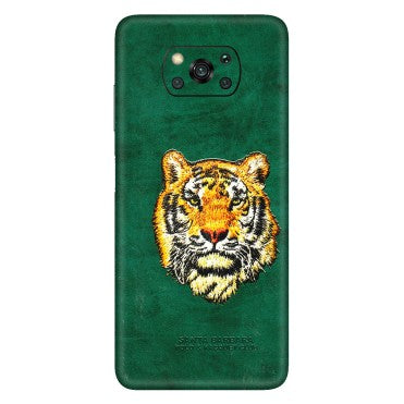 POCO Phone Skins (All Models) - Leather Feel Tiger - 3D Embossed Finish (L-111) Poco X3