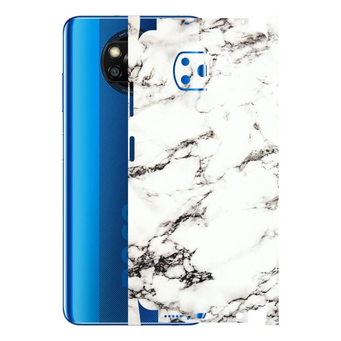 POCO Phone Skins (All Models) - Black and White Marble Texture - 3D Embossed Finish (L-124) Poco X3