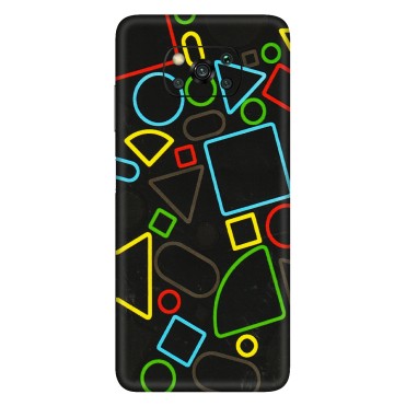 POCO Phone Skins (All Models) - Black Shapes - 3D Embossed Finish (L-131) Poco X3