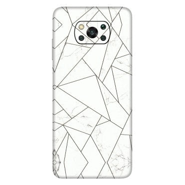POCO Phone Skins (All Models) - Luxury White Marble Effect - 3D Embossed Finish (L-168) Poco X3