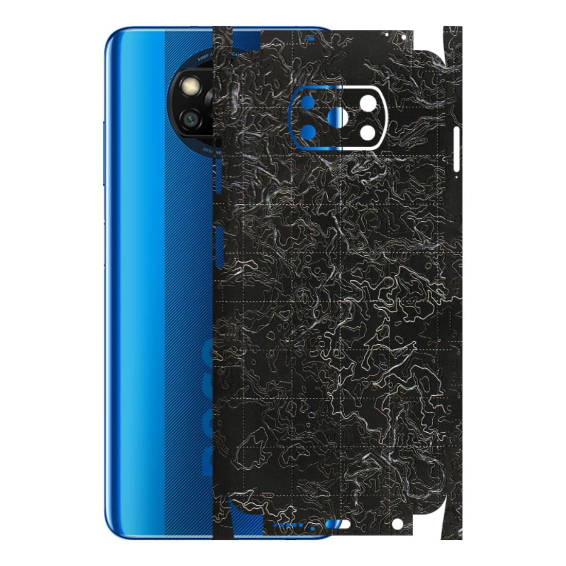 POCO Phone Skins (All Models) - Black map Texture - 3D Embossed Finish (L-201) Poco X3