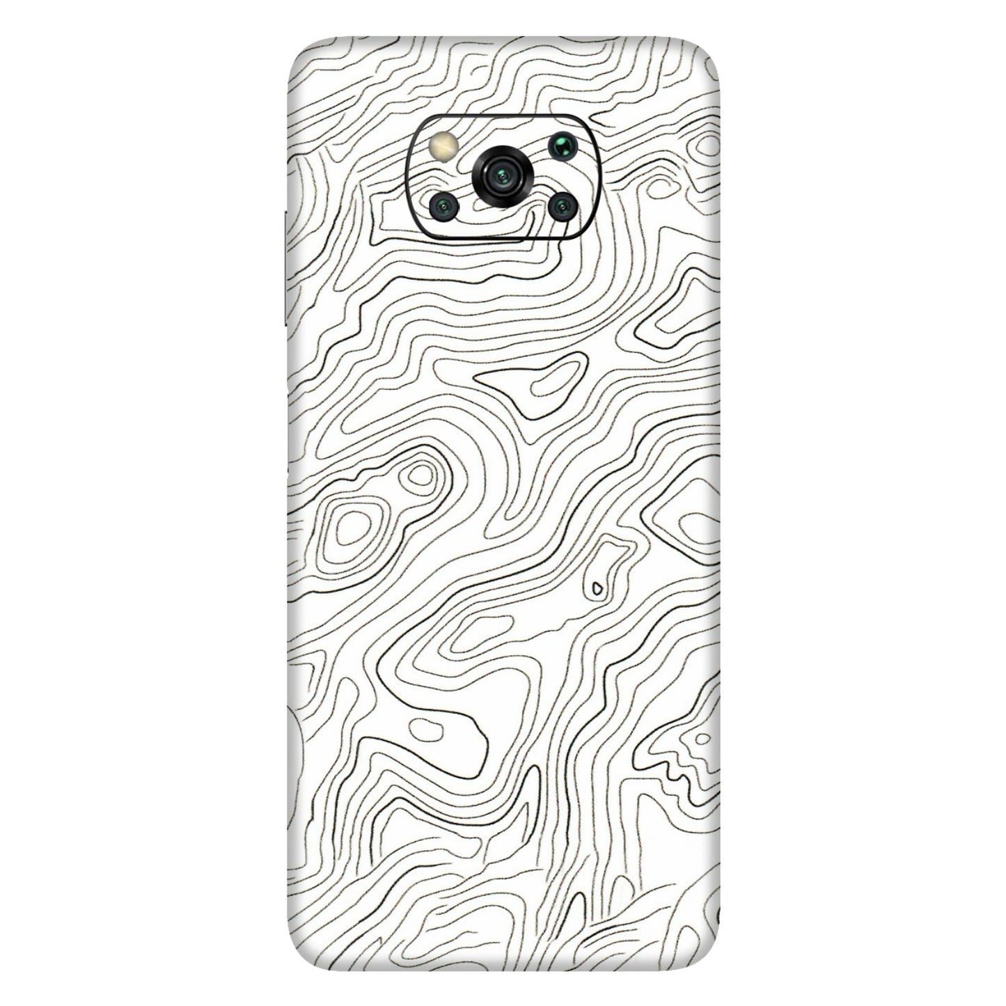 POCO Phone Skins (All Models) - White Black Swirls - 3D Embossed Finish (L-219) Poco X3