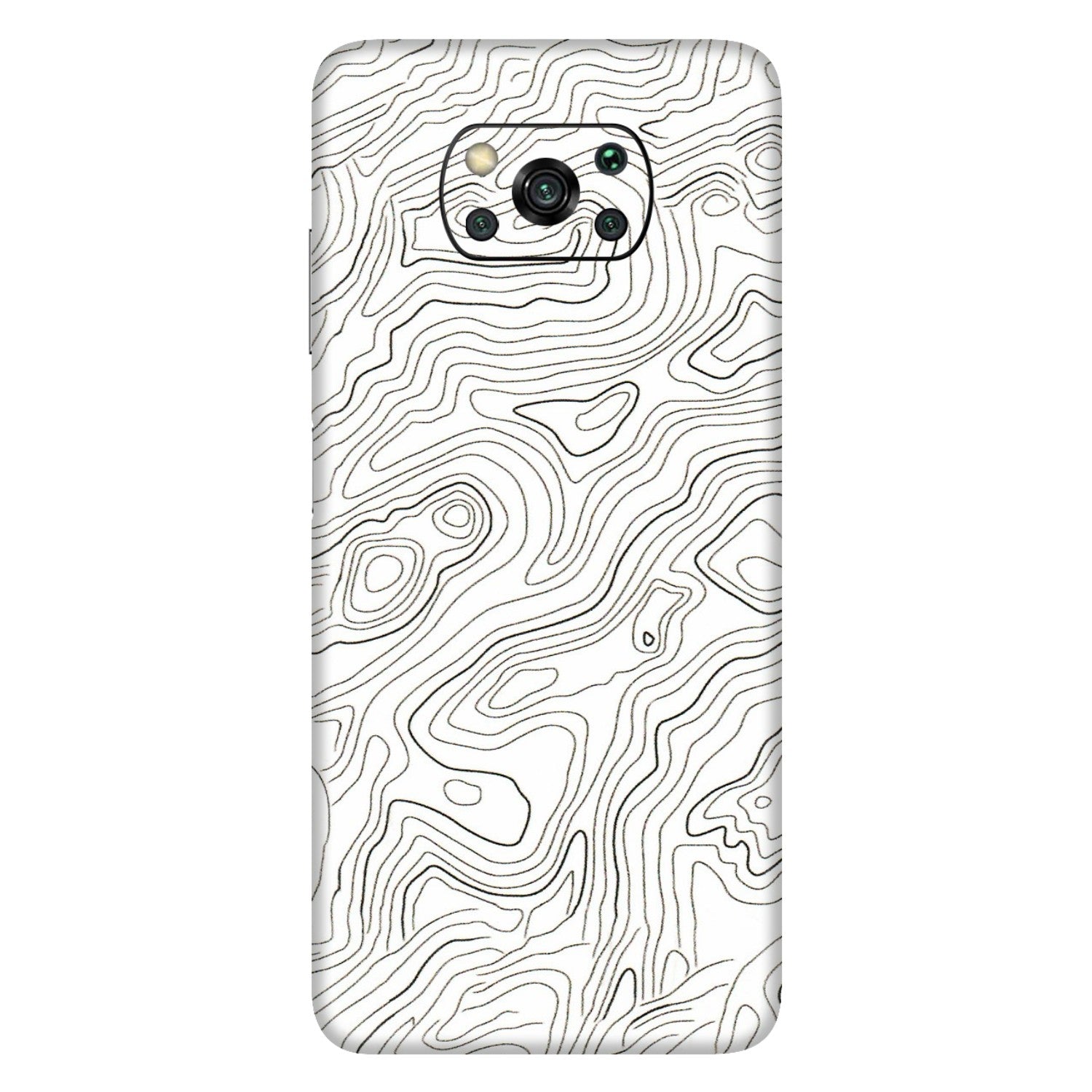 POCO Phone Skins (All Models) - White Black Swirls - 3D Embossed Finish (L-219) Poco X3