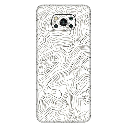 POCO Phone Skins (All Models) - White Black Swirls - 3D Embossed Finish (L-219) Poco X3