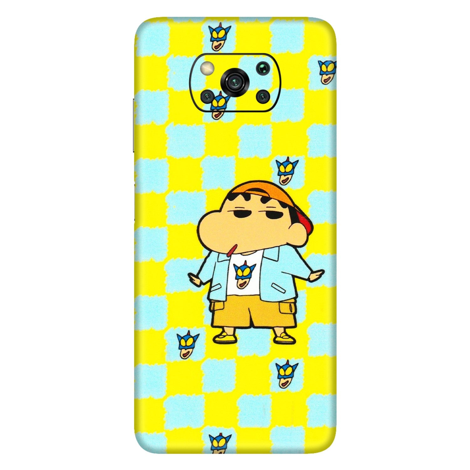 POCO Phone Skins (All Models) - Yellow Blue Shinchan Cute - 3D Embossed Finish (L-221) Poco X3