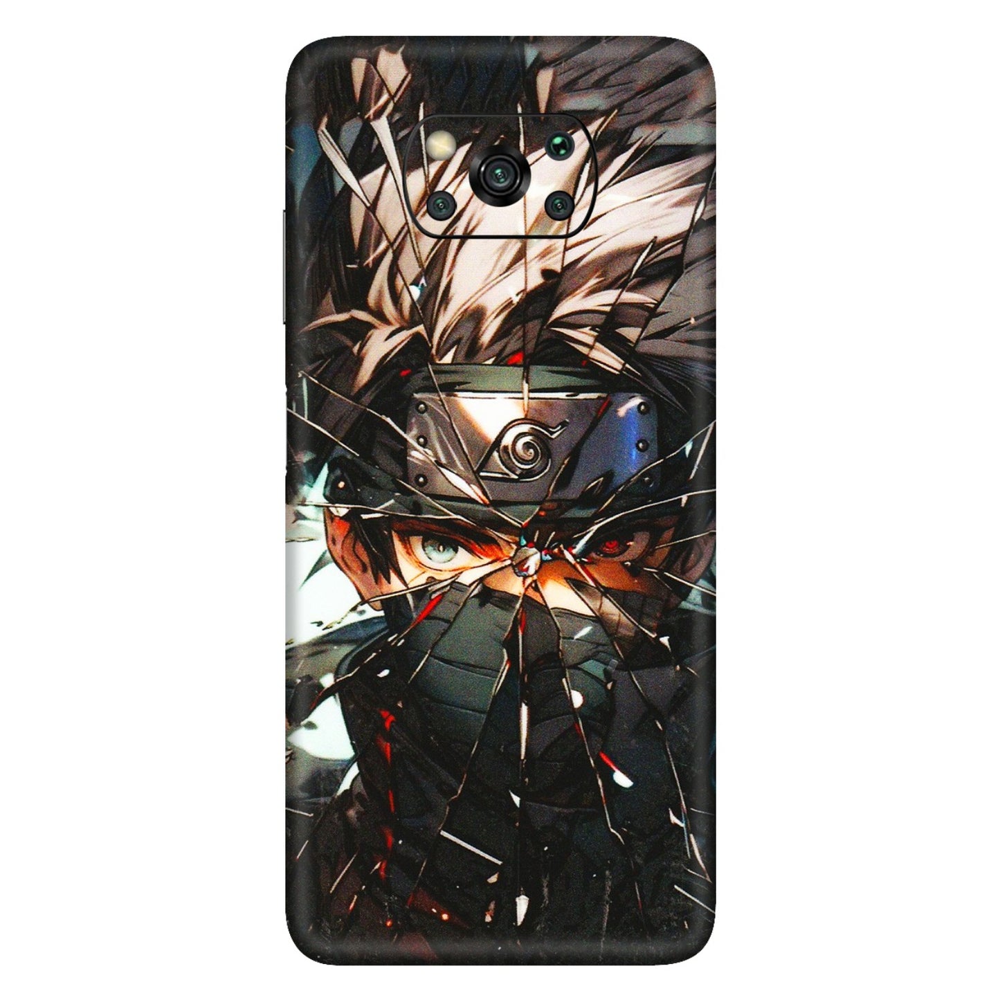 POCO Phone Skins (All Models) - Kakashi Shattered Glass Effect - 3D Embossed Finish (L-237) Poco X3
