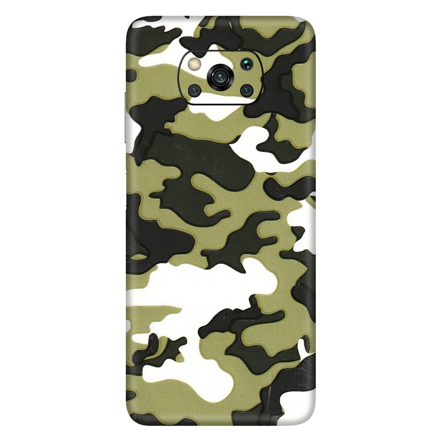 POCO Phone Skins (All Models) - Camouflages White And Green - 3D Embossed Finish (L-243) Poco X3