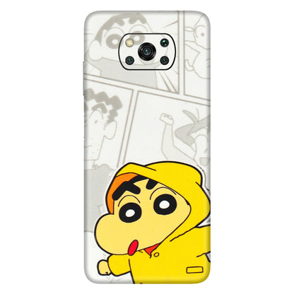 POCO Phone Skins (All Models) - Yellow Shinchan Comic - 3D Embossed Finish (L-246) Poco X3