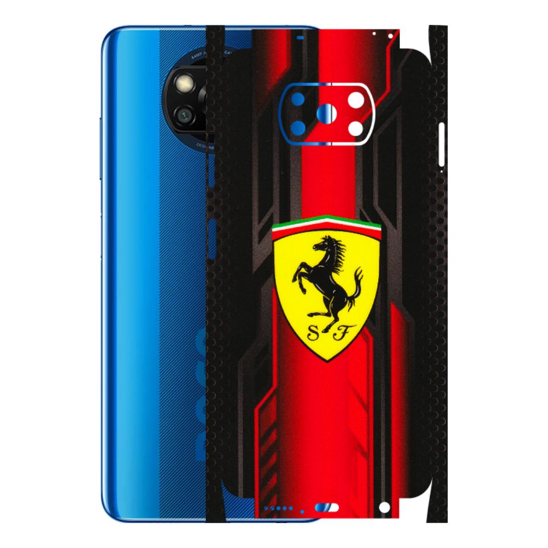 POCO Phone Skins (All Models) - Black Ferrari Logo - 3D Embossed Finish (L-253) Poco X3