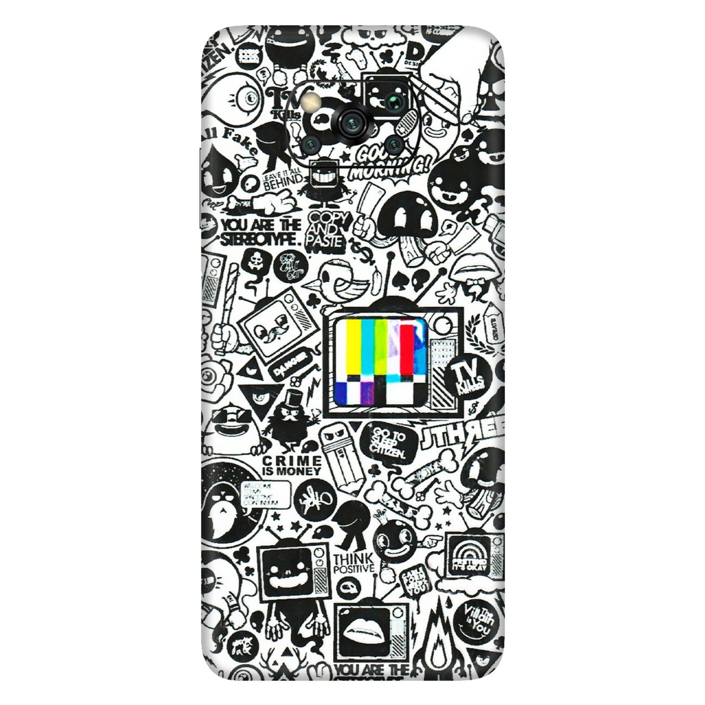 POCO Phone Skins (All Models) - Doodles Positive Art - 3D Embossed Finish (L-263) Poco X3