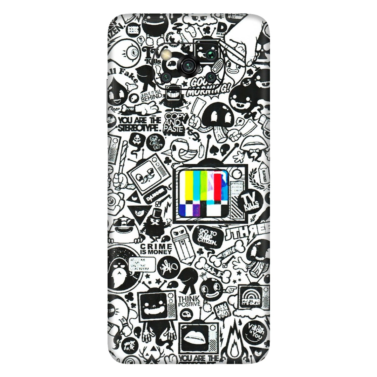 POCO Phone Skins (All Models) - Doodles Positive Art - 3D Embossed Finish (L-263) Poco X3