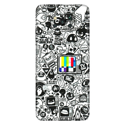 POCO Phone Skins (All Models) - Doodles Positive Art - 3D Embossed Finish (L-263) Poco X3