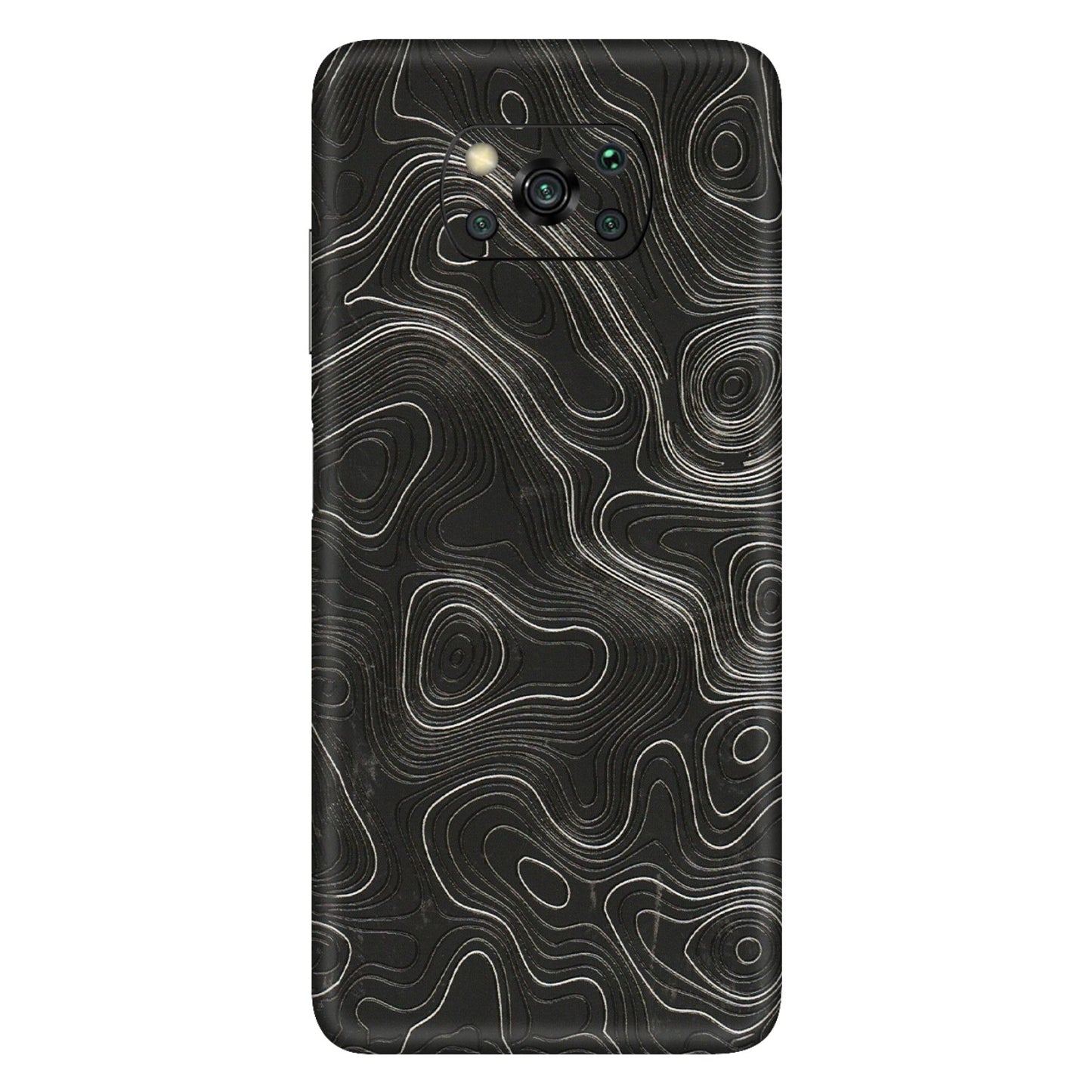 POCO Phone Skins (All Models) - Abstract White Line Map - 3D Embossed Finish (L-269) Poco X3