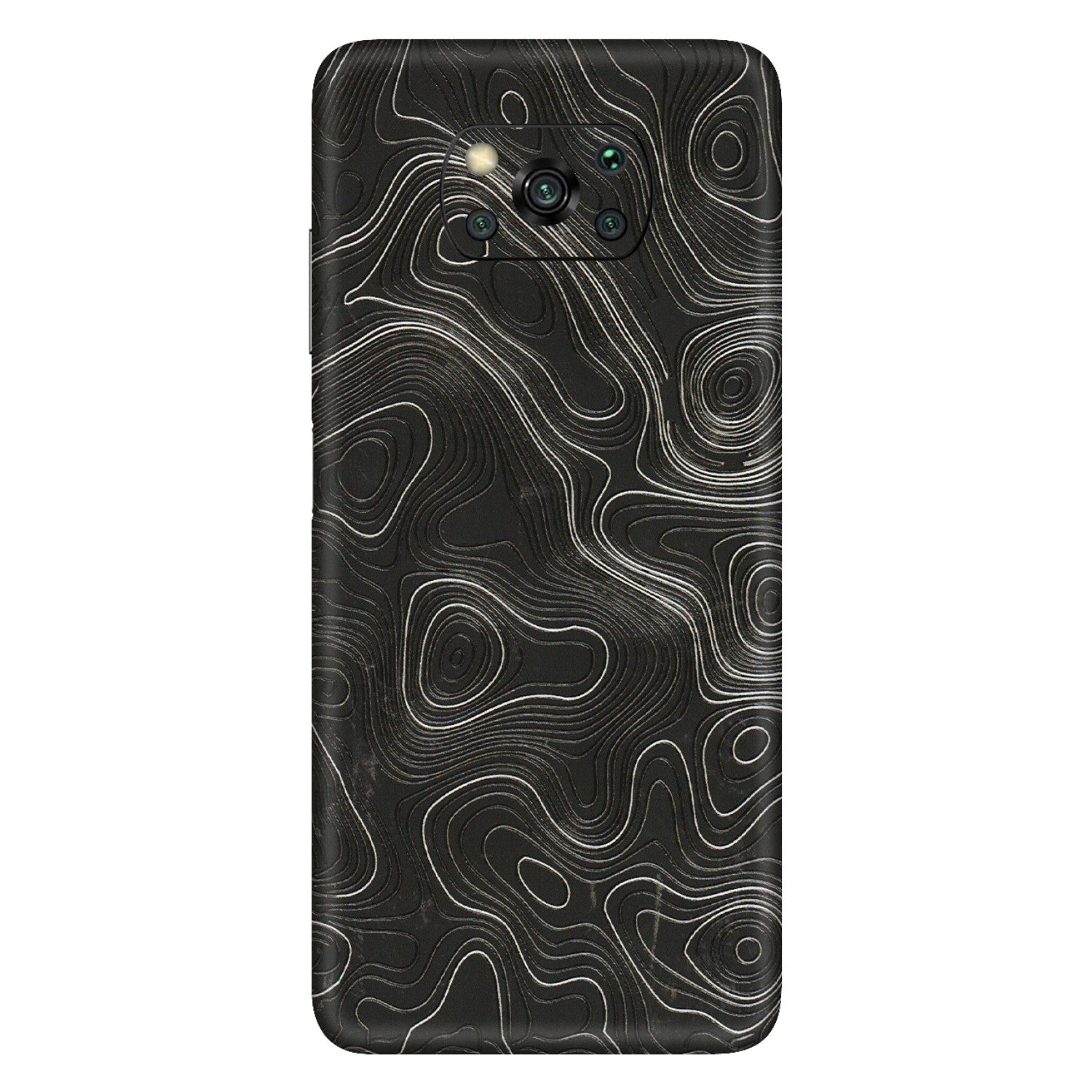 POCO Phone Skins (All Models) - Abstract White Line Map - 3D Embossed Finish (L-269) Poco X3