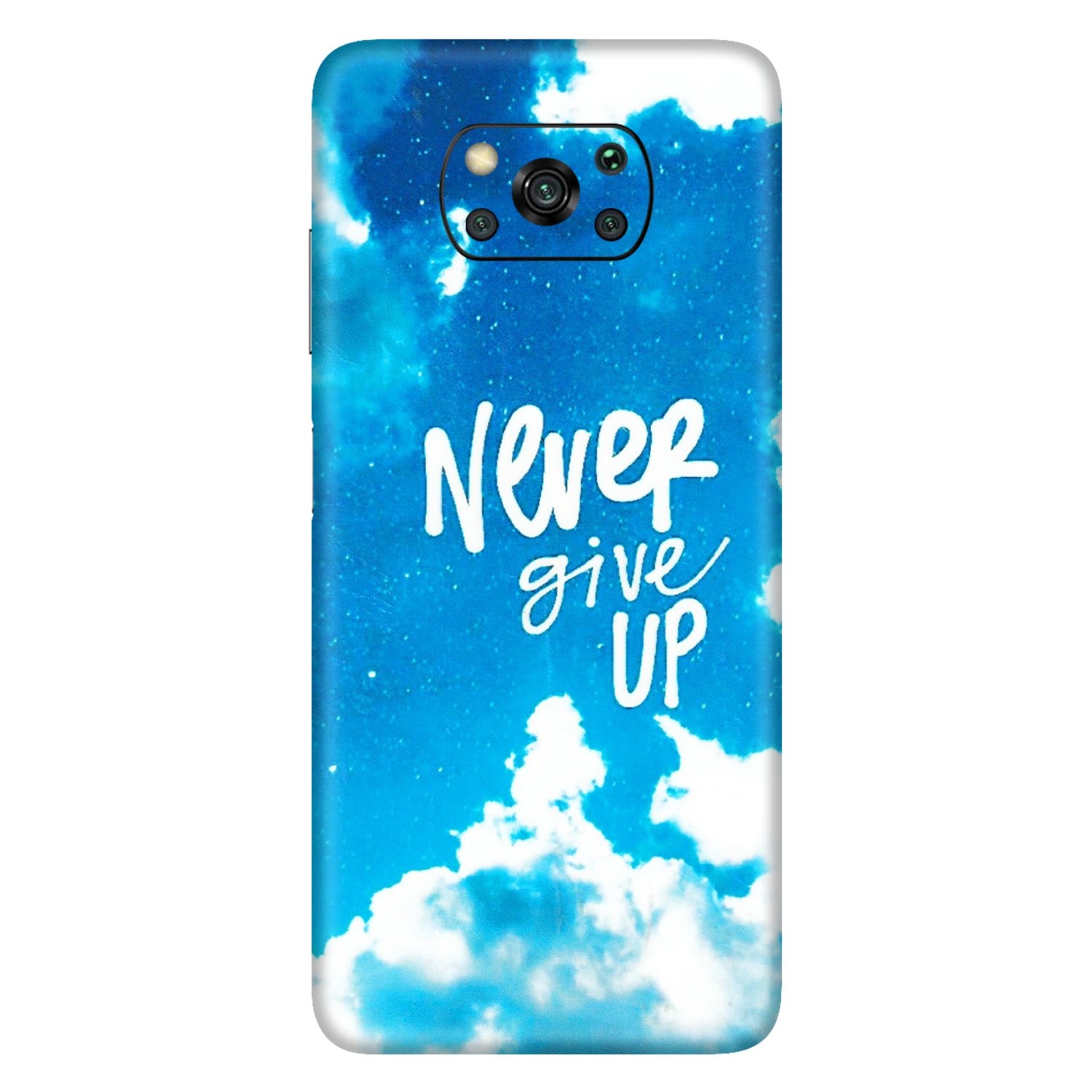 POCO Phone Skins (All Models) - Never Give Up - 3D Embossed Finish (L-279) Poco X3