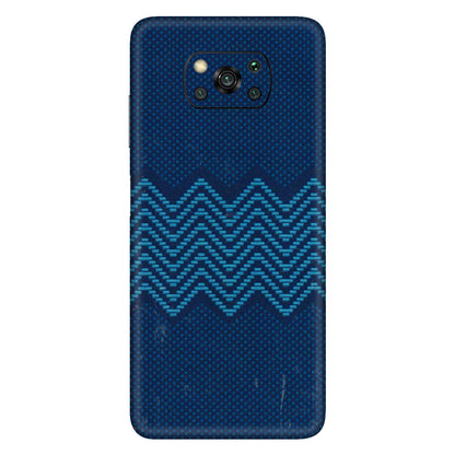 POCO Phone Skins (All Models) - Blue Sober Waves - 3D Embossed Finish (L-306) Poco X3