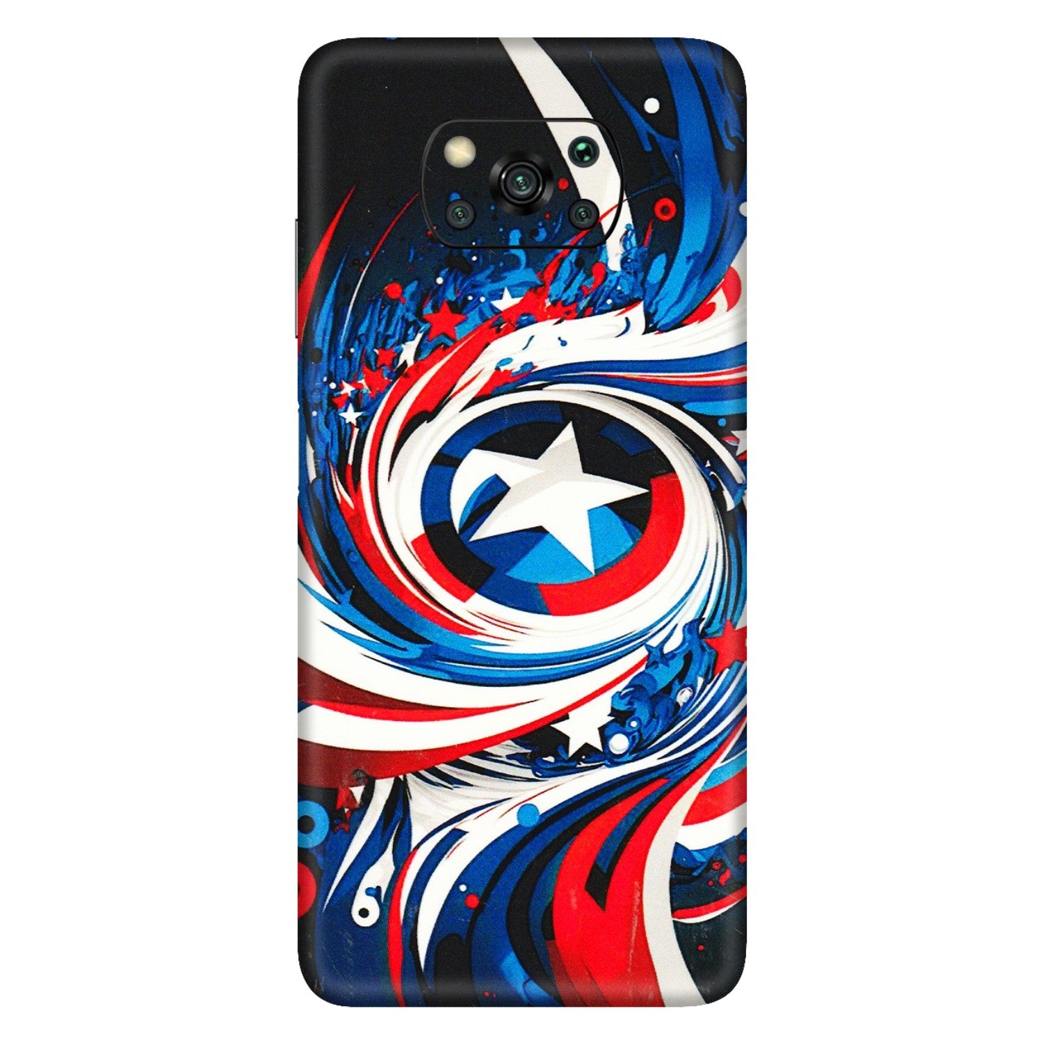 POCO Phone Skins (All Models) - Captain America Logo - 3D Embossed Finish (L-307) Poco X3