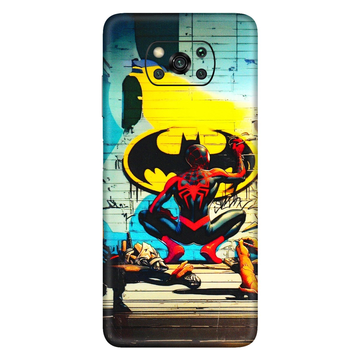 POCO Phone Skins (All Models) - New Spiderman Bat Logo - 3D Embossed Finish (L-309) Poco X3