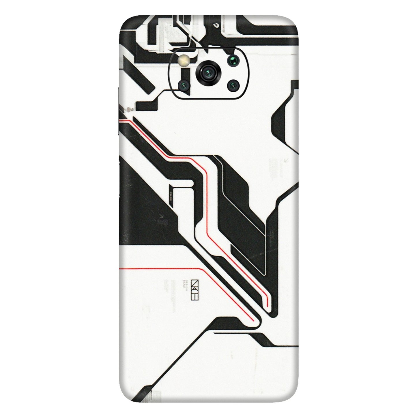 POCO Phone Skins (All Models) - White Techy Logo - 3D Embossed Finish (L-312) Poco X3