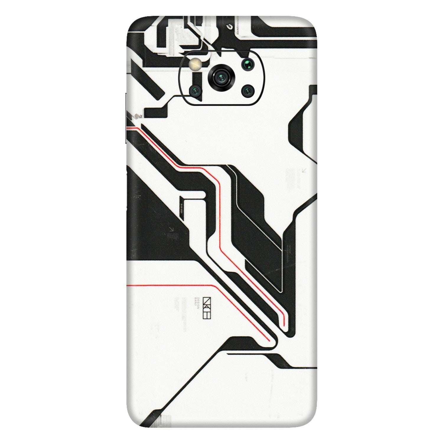 POCO Phone Skins (All Models) - White Techy Logo - 3D Embossed Finish (L-312) Poco X3