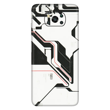 POCO Phone Skins (All Models) - White Techy Logo - 3D Embossed Finish (L-312) Poco X3